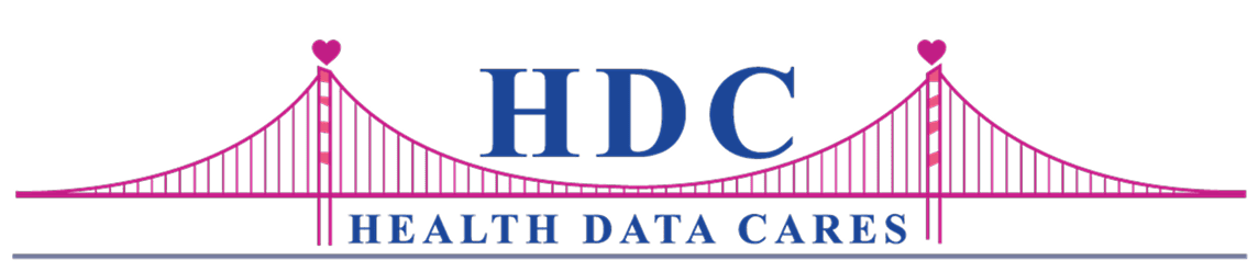HDC Health Data Cares logo with bridge.